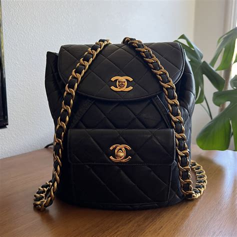 chanel black backpack replica|pre owned chanel backpack.